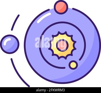 Solar system RGB color icon Stock Vector