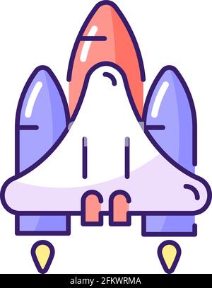 Space shuttle RGB color icon Stock Vector