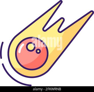 Comet RGB color icon Stock Vector