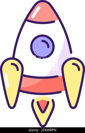Space rocket RGB color icon Stock Vector