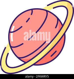 Saturn RGB color icon Stock Vector