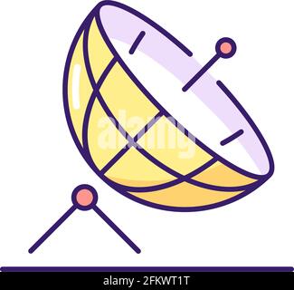 Satellite dish RGB color icon Stock Vector