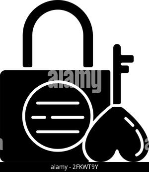 Namsan love locks black glyph icon Stock Vector