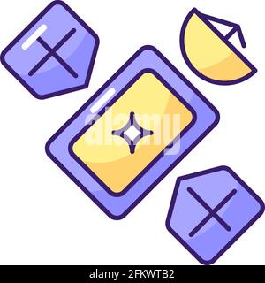 Satellite RGB color icon Stock Vector