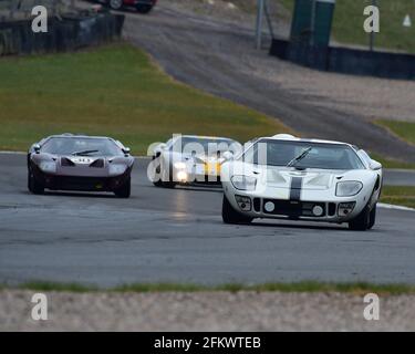 Tarek Mahmoud, Nigel Greensall, GT40, Amon Cup for GT40s, Donington Historic Festival, Donington Park, England, May 2021. Stock Photo