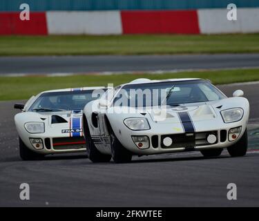 Tarek Mahmoud, Nigel Greensall, Andy Newall, James Hanson, Ford GT40, Amon Cup for GT40s, Donington Historic Festival, Donington Park, England, May 20 Stock Photo