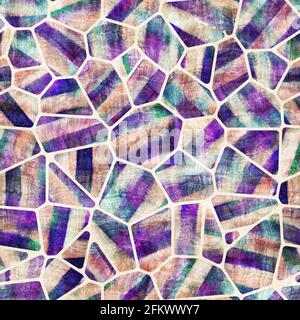 Seamless geo tile shape collage surface pattern Stock Photo