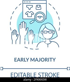 Early majority concept icon Stock Vector