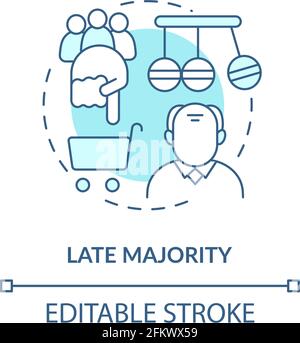 Late majority concept icon Stock Vector
