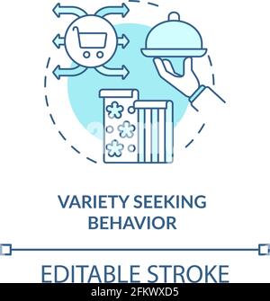 Variety seeking behavior concept icon Stock Vector