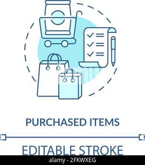 Purchased items concept icon Stock Vector