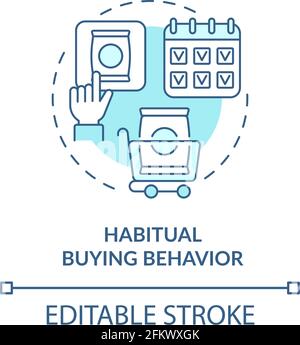 Habitual buying behavior concept icon Stock Vector