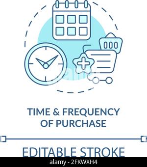 Purchase time and frequency concept icon Stock Vector