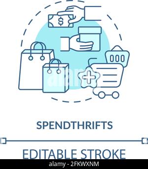 Spendthrifts concept icon Stock Vector