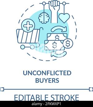 Unconflicted buyers concept icon Stock Vector