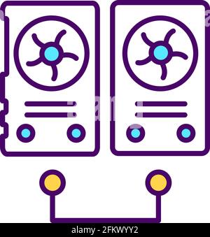 Data center RGB color icon Stock Vector