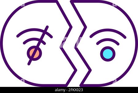 Digital inclusion and exclusion RGB color icon Stock Vector