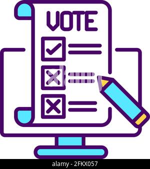 Online voting RGB color icon Stock Vector