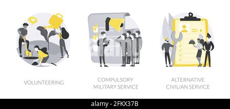 Community service abstract concept vector illustrations. Stock Vector