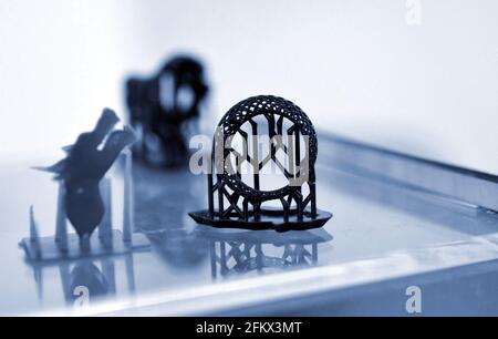 Objects photopolymer printed on a 3d printer. Stock Photo