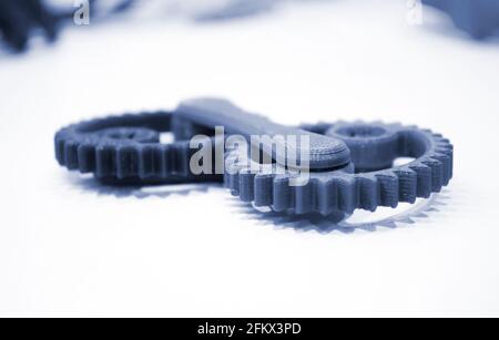 Objects printed by 3d printer Isolated on white background. Stock Photo