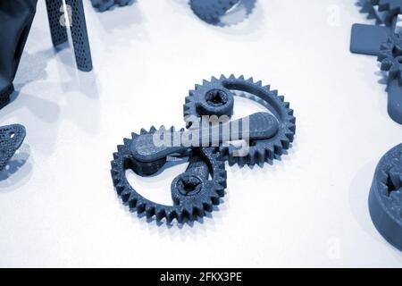 Abstract models printed by 3d printer close-up. Stock Photo