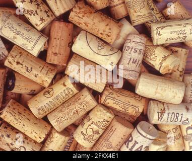 Collection of wine corks, Greater London, England, United Kingdom Stock Photo