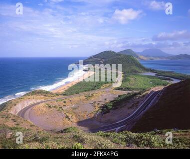 Dr Kennedy Simmonds Highway, St. Kitts, St. Kitts and Nevis, Lesser Antilles, Caribbean Stock Photo
