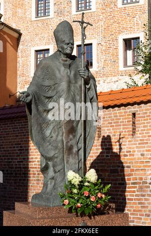 Monument, Pope John Paul II, In Krakow, Poland Stock Photo