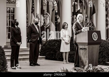 Vice President Kamala Harris (D) and House Speaker Mike Johnson (R-LA ...