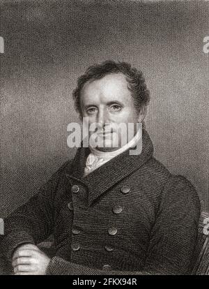 James Fenimore Cooper, 1789 -1851.  American novelist of frontier tales.  After a work by John Wesley Jarvis. Stock Photo