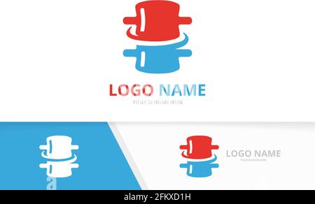 Vector spine logo combination. Chiropractic logotype design template. Stock Vector
