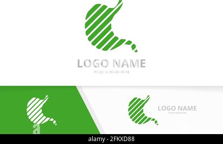 Creative stomach logo design. Gastrointestinal tract logotype design template. Stock Vector