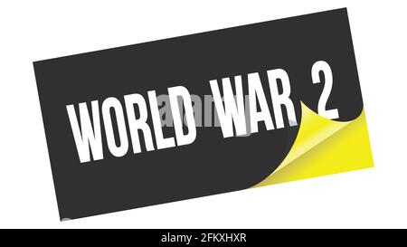 WORLD  WAR  2 text written on black yellow sticker stamp. Stock Photo