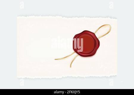 Vector illustration of the wax luxury seal.Design element. Stock Vector