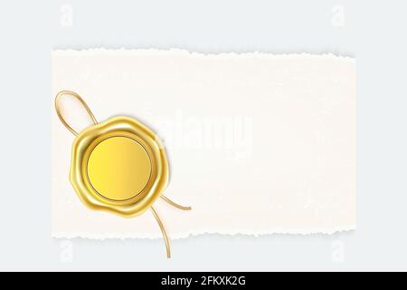 Vector illustration of the wax luxury seal.Design element. Stock Vector