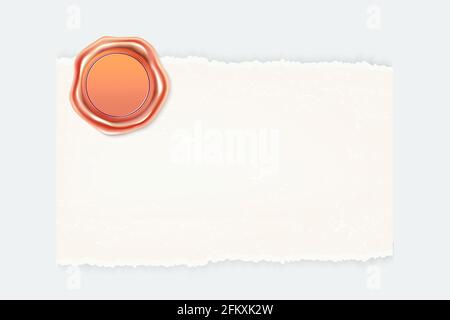 Vector illustration of the wax luxury seal.Design element. Stock Vector
