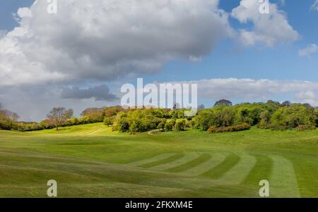 The Westwood public park and public golf course on a fine spring morning in Beverley, Yorkshire, UK. Stock Photo