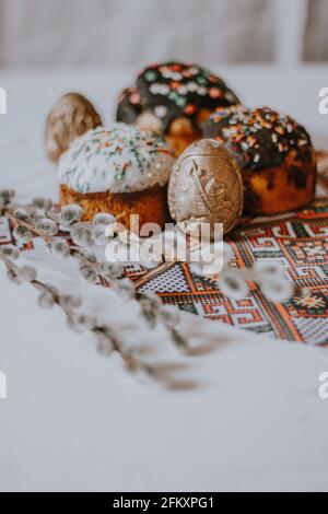 Christian Easter, Easter cakes, Forgiven Sunday. Moldova Stock Photo