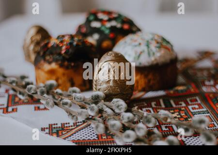 Christian Easter, Easter cakes, Forgiven Sunday. Moldova Stock Photo