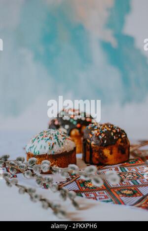 Christian Easter, Easter cakes, Forgiven Sunday. Moldova Stock Photo