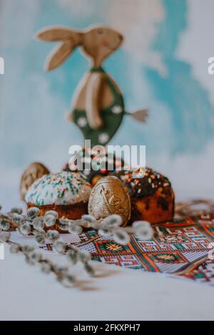Christian Easter, Easter cakes, Forgiven Sunday. Moldova Stock Photo