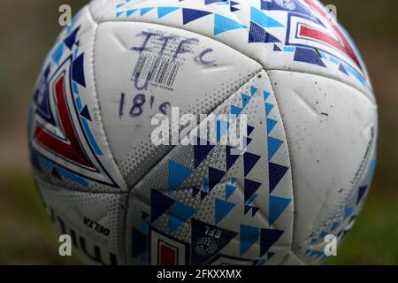 The Mitre Delta, Official match ball of the EFL - Ipswich Town U18 v Sheffield United U18, FA Youth Cup, Portman Road, Ipswich, UK - 30th April 2021 Stock Photo