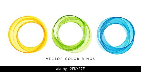 Vector abstract colorful round lines isolated on white background. Design element for modern concept. Stock Vector