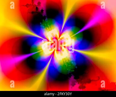 Image of a colorful flowerlike fractal, Stock Photo