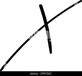 X Cross Brush Paint Stroke. handdrawn doodle vector element isolated Stock Vector