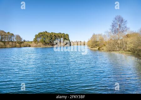 Lindean Reservoir and nature reserve in the Scottish Borders Stock Photo