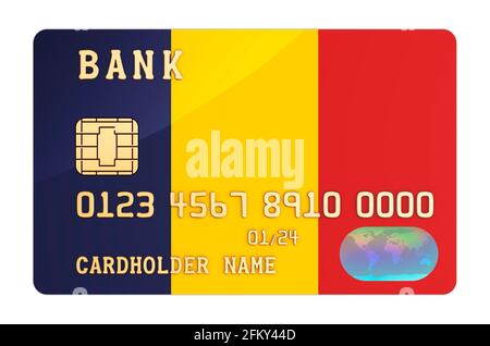 Banking system in Romania concept. 3D rendering isolated on white ...