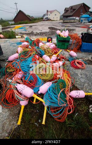 Crab Trap Buoy Markers, Peggy's Cove, Nova Scotia, Canada, rural,  commercial fishing Stock Photo - Alamy