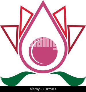 Beauty Lotus flowers logo icon design template vector Stock Vector